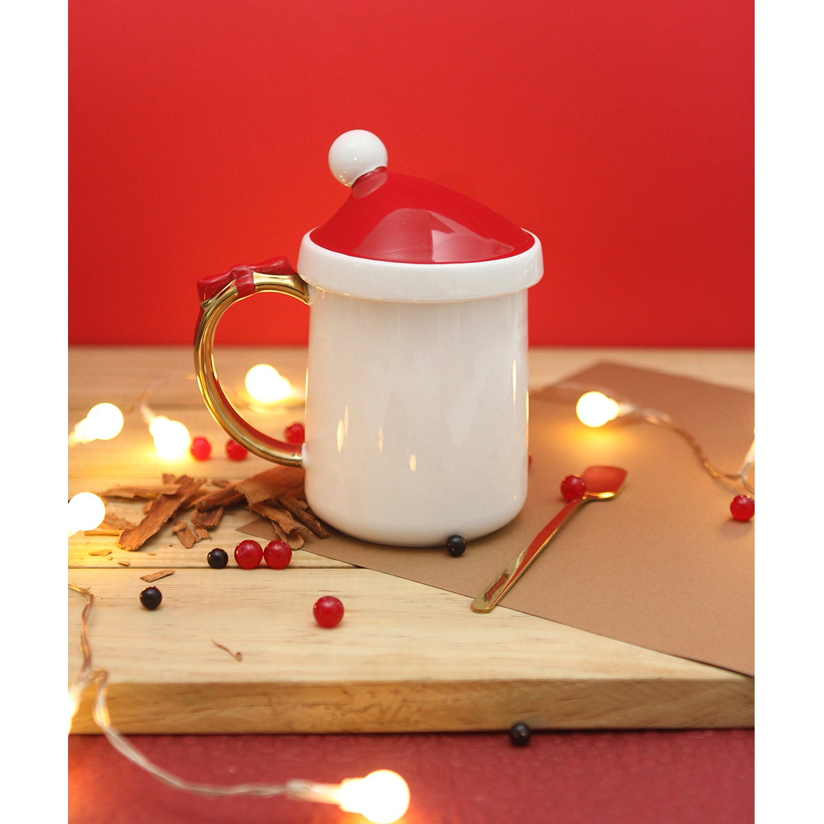 Termo De Porcelana Lemon Wolff Para Té Y Café, 900 Ml, Color Blanco